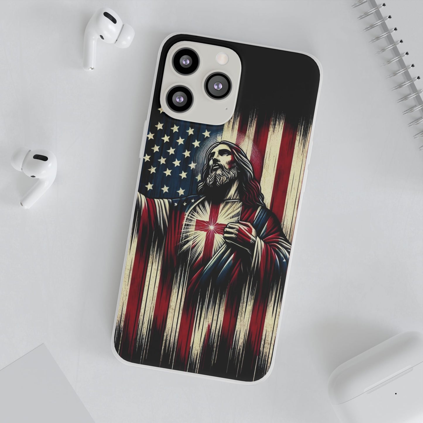 Jesus with Flag iPhone Case