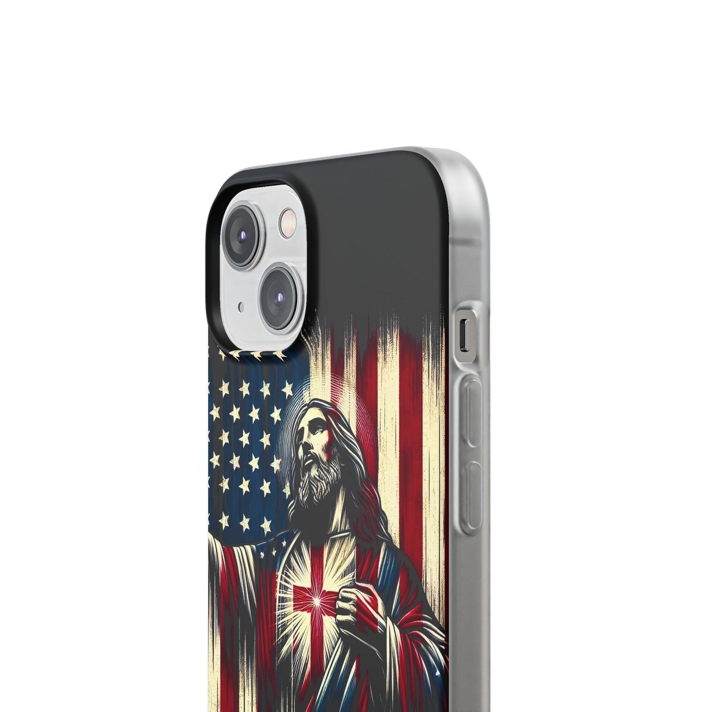 Jesus with Flag iPhone Case