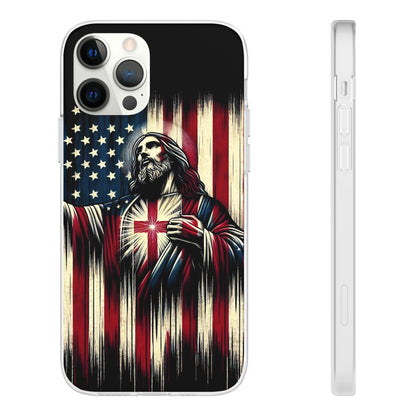 Jesus with Flag iPhone Case