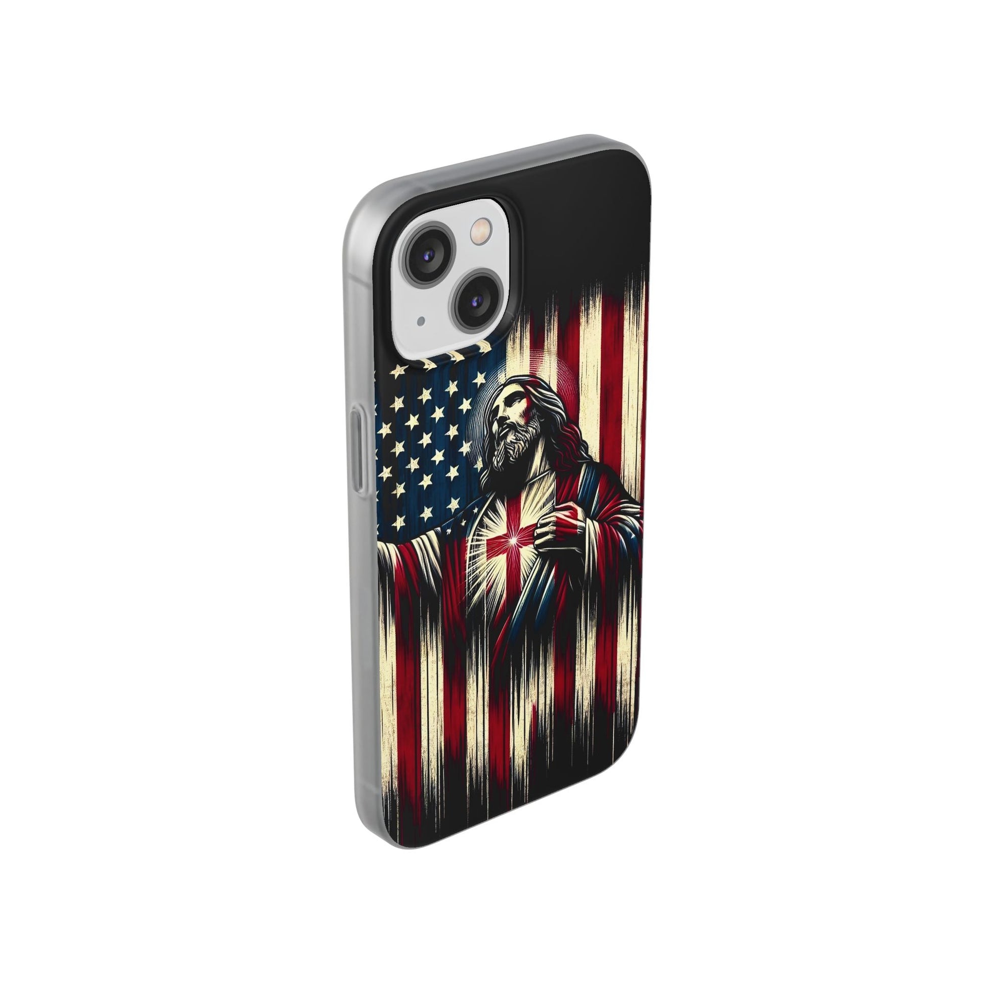 Jesus with Flag iPhone Case