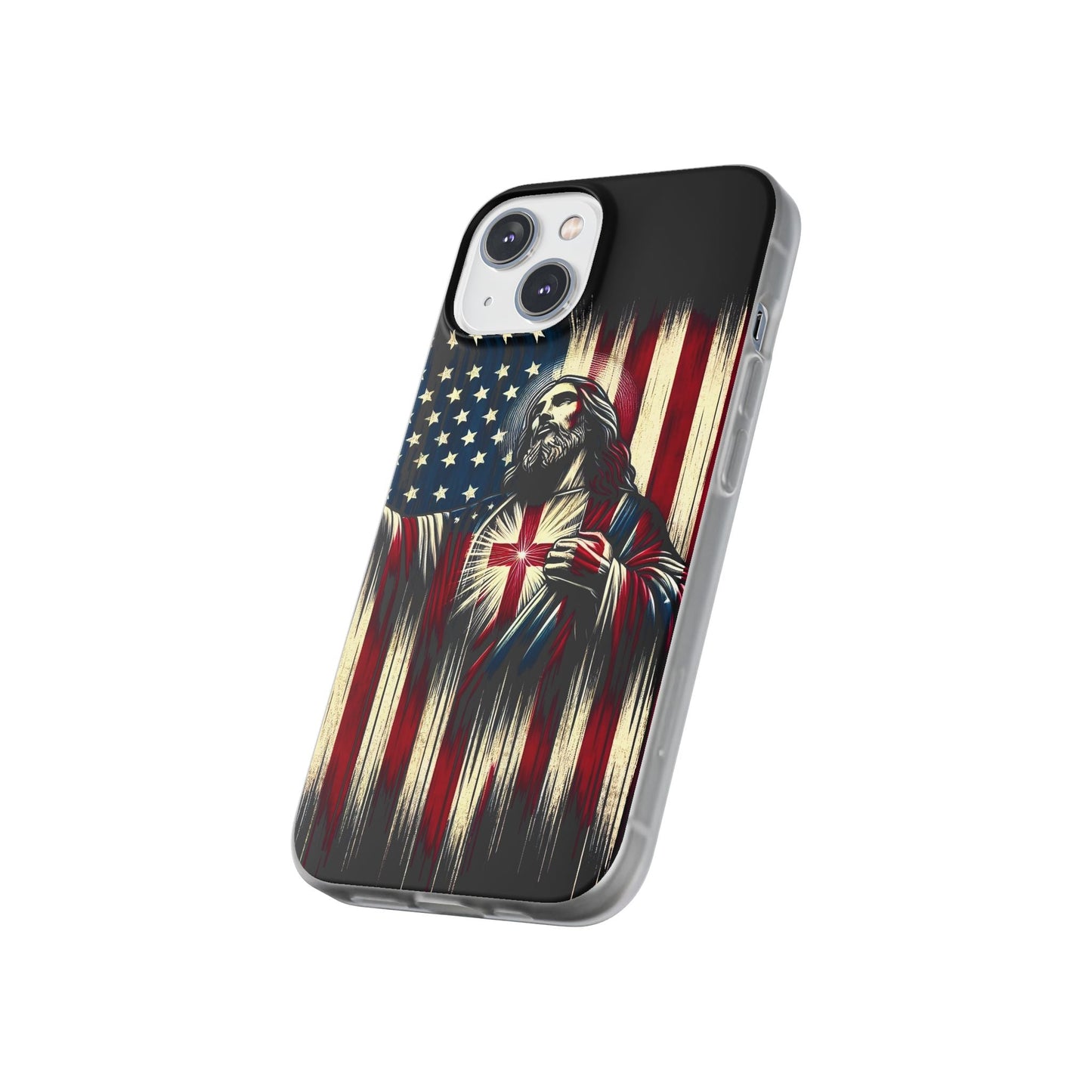 Jesus with Flag iPhone Case