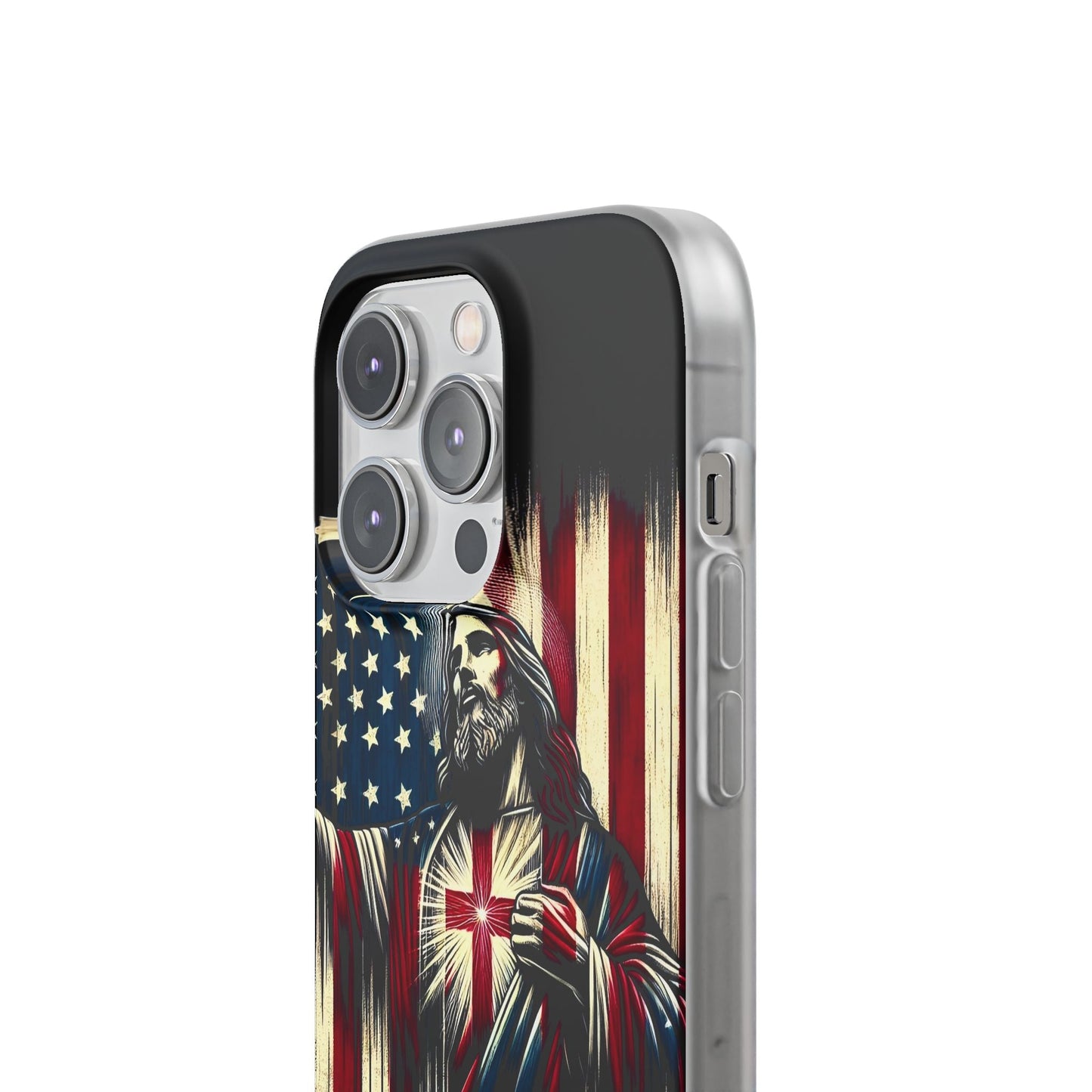 Jesus with Flag iPhone Case