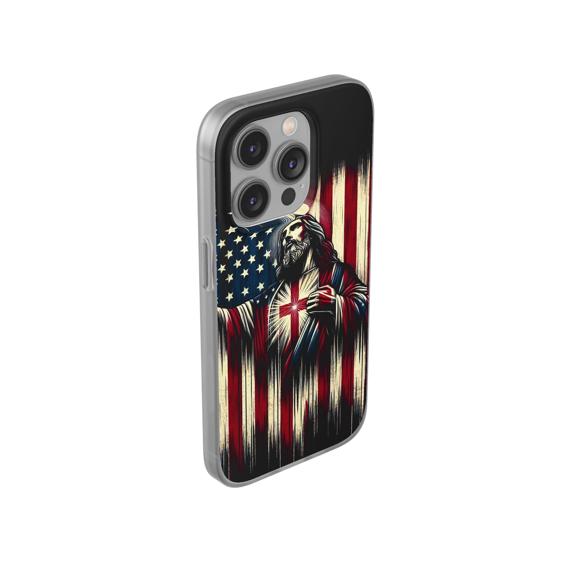 Jesus with Flag iPhone Case