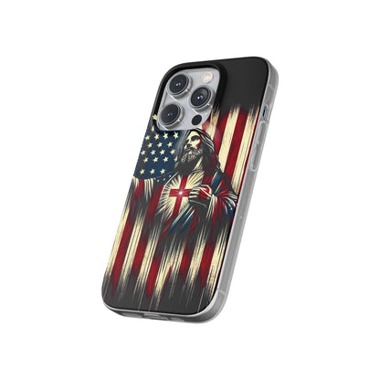 Jesus with Flag iPhone Case