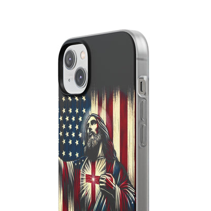 Jesus with Flag iPhone Case