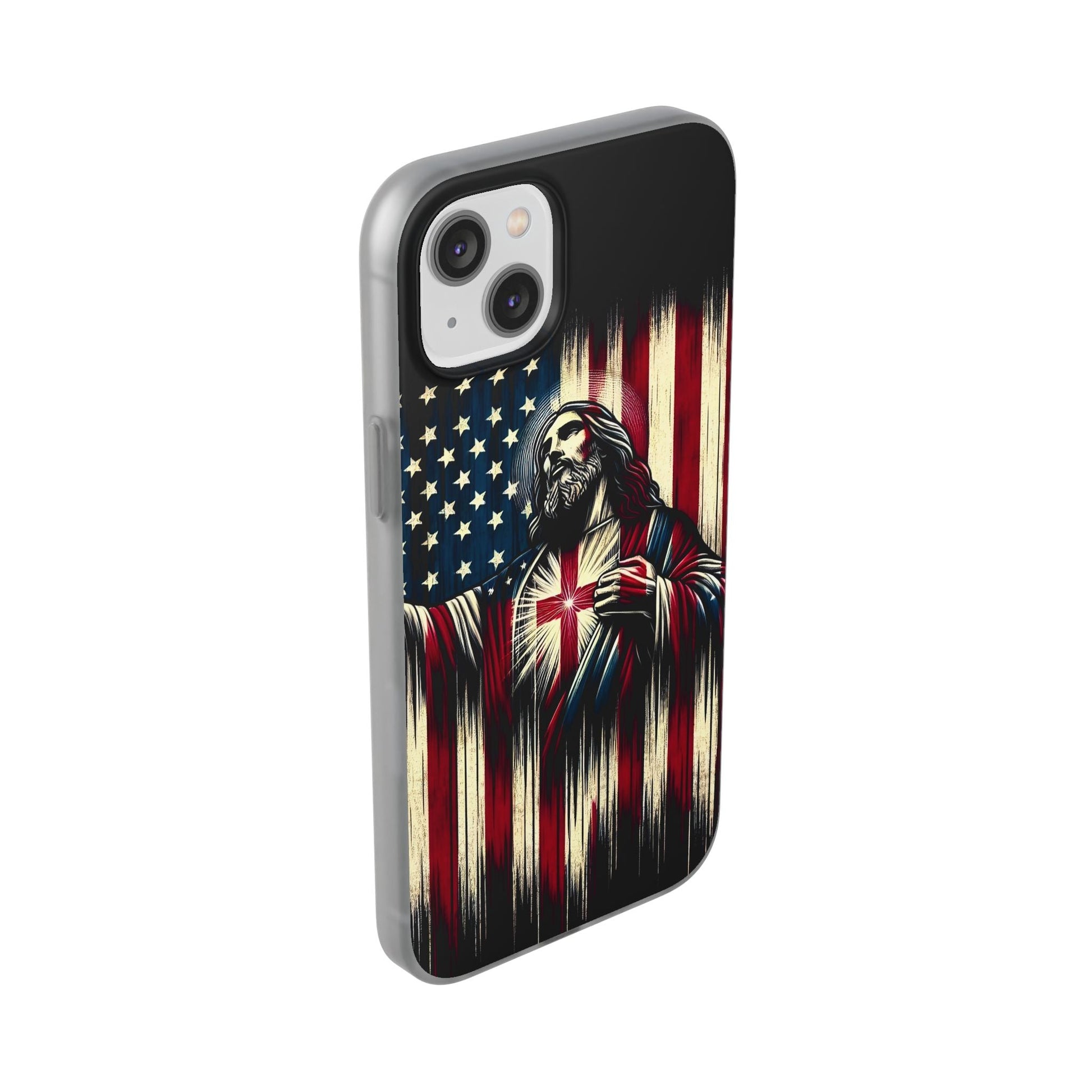 Jesus with Flag iPhone Case