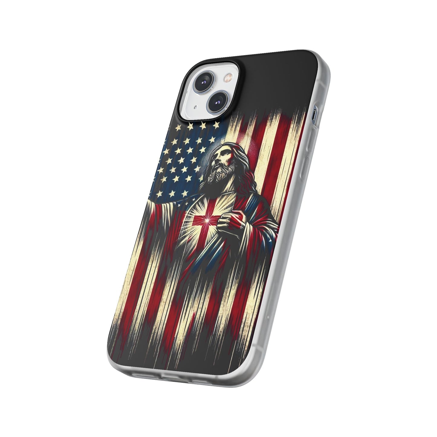 Jesus with Flag iPhone Case