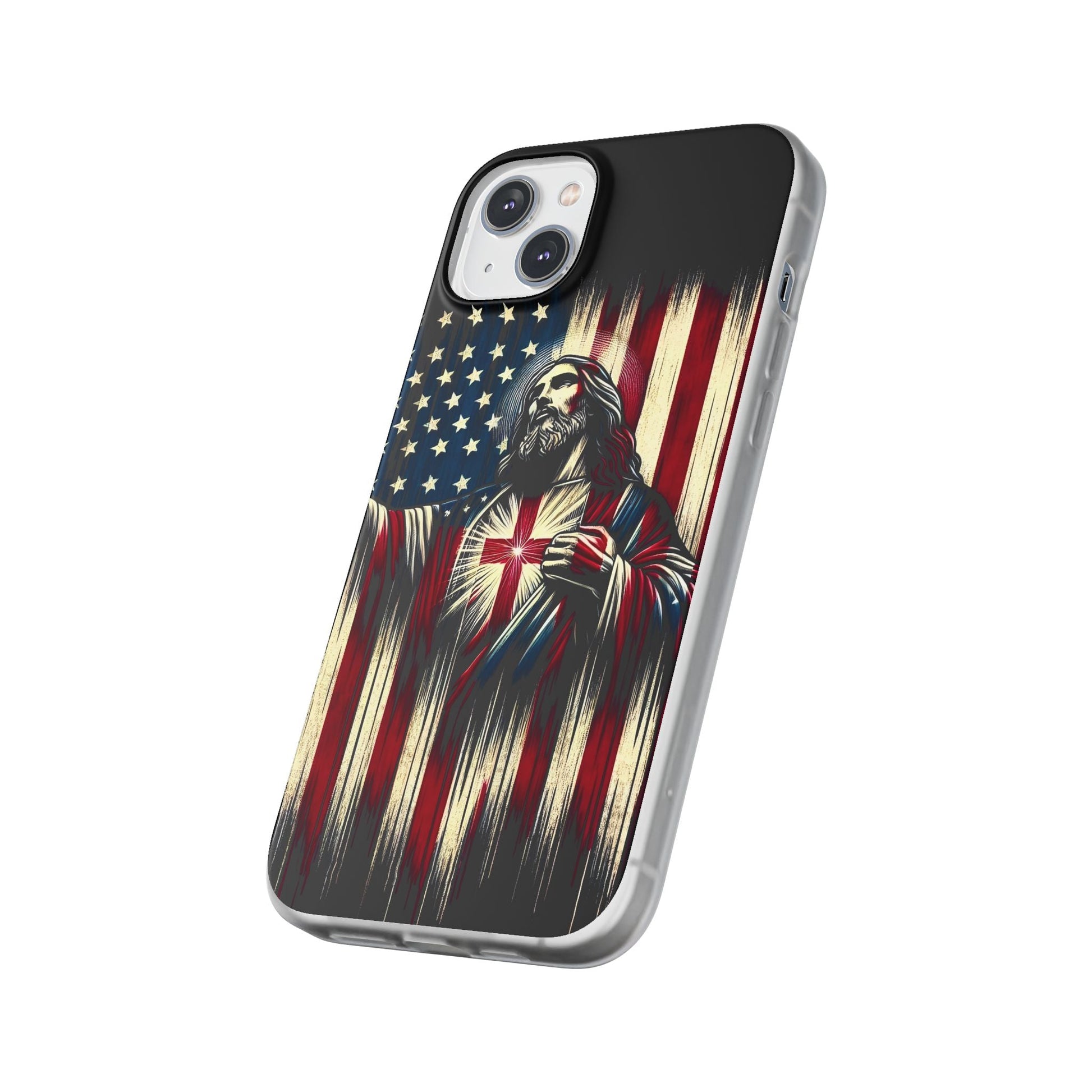 Jesus with Flag iPhone Case