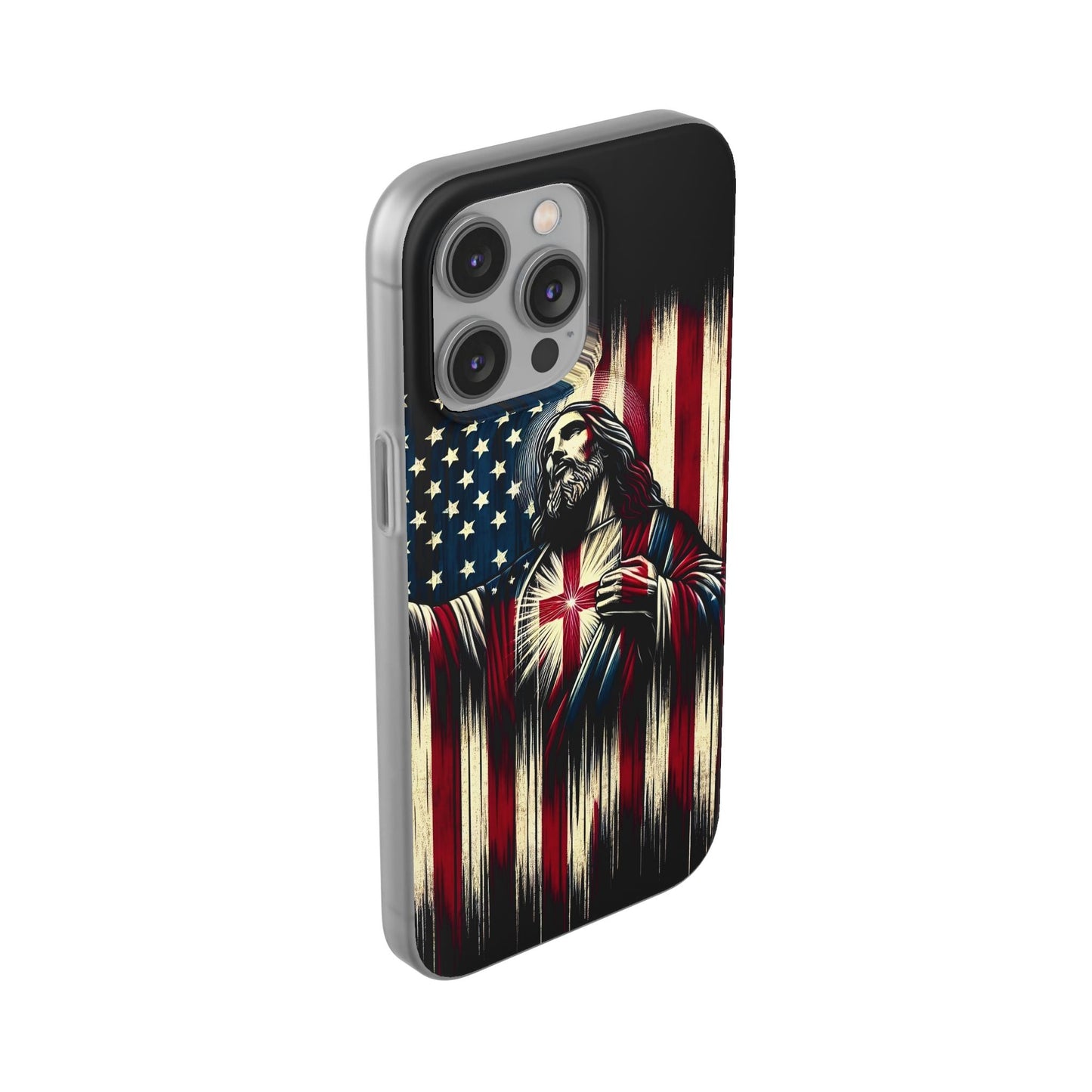 Jesus with Flag iPhone Case