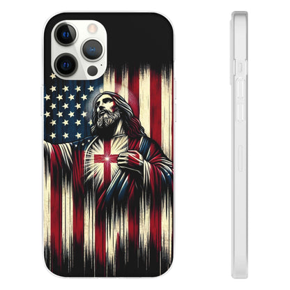 Jesus with Flag iPhone Case