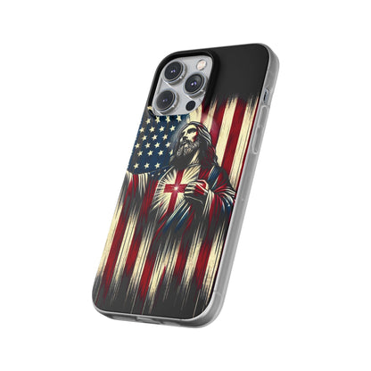 Jesus with Flag iPhone Case