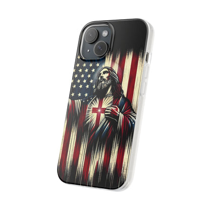 Jesus with Flag iPhone Case