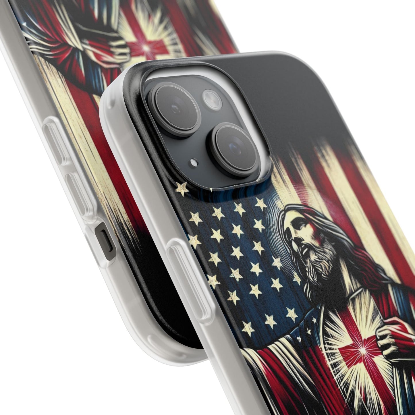 Jesus with Flag iPhone Case