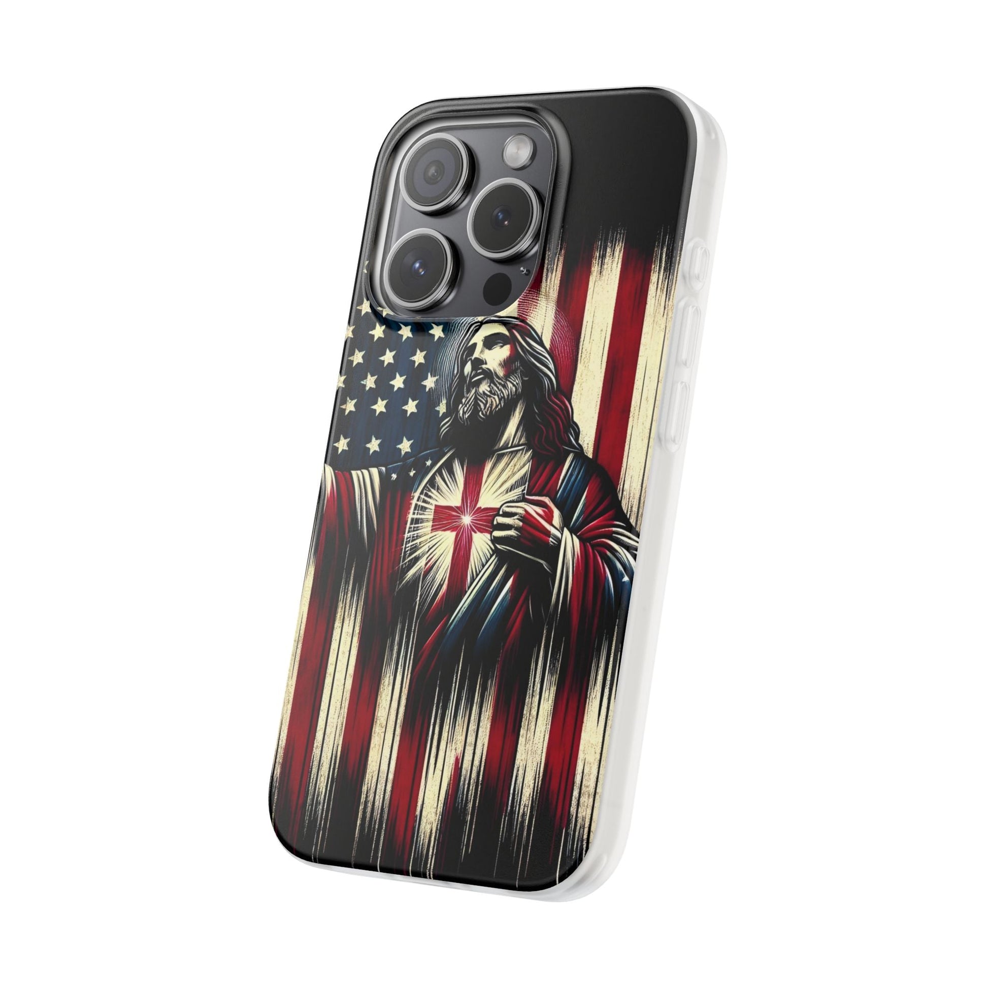 Jesus with Flag iPhone Case