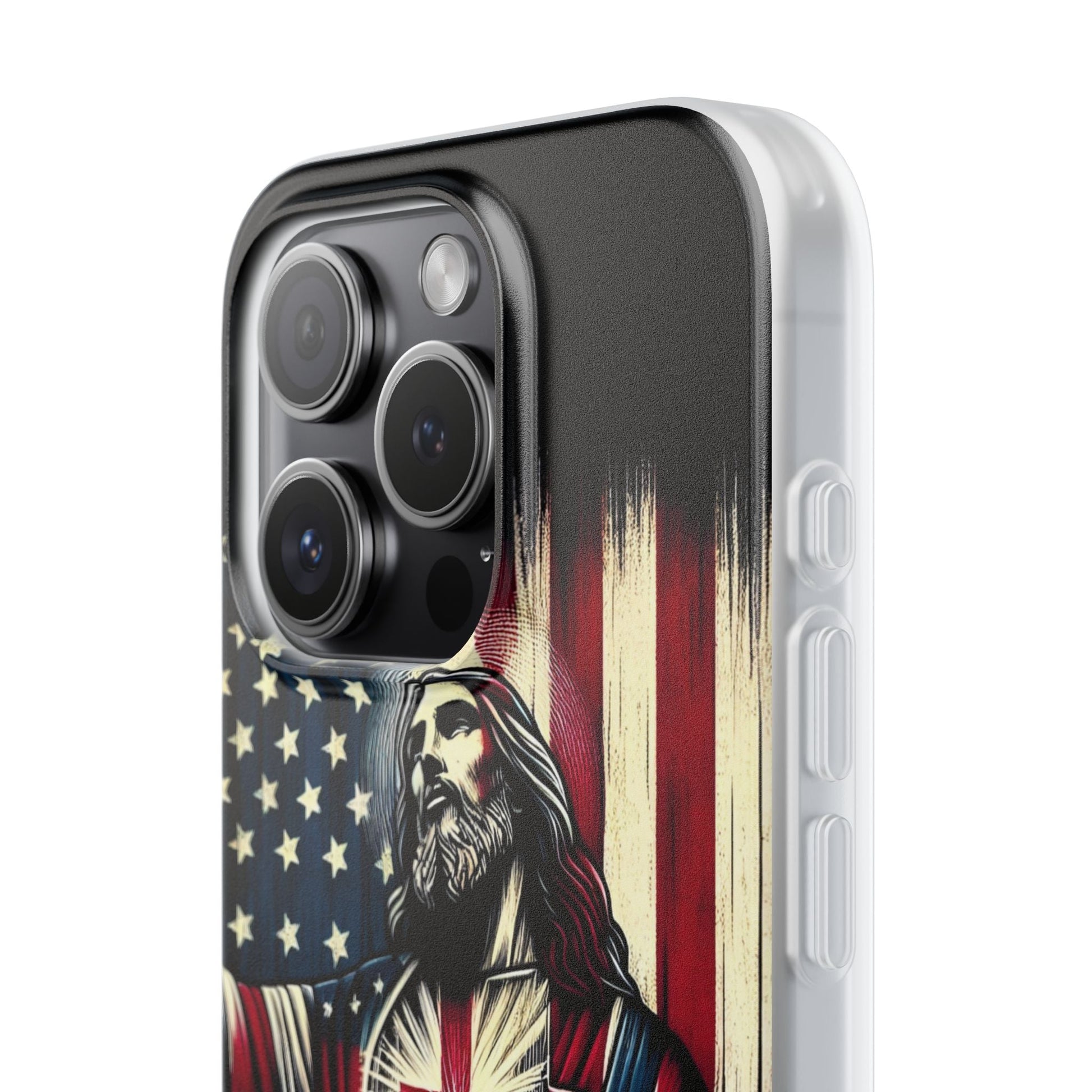 Jesus with Flag iPhone Case