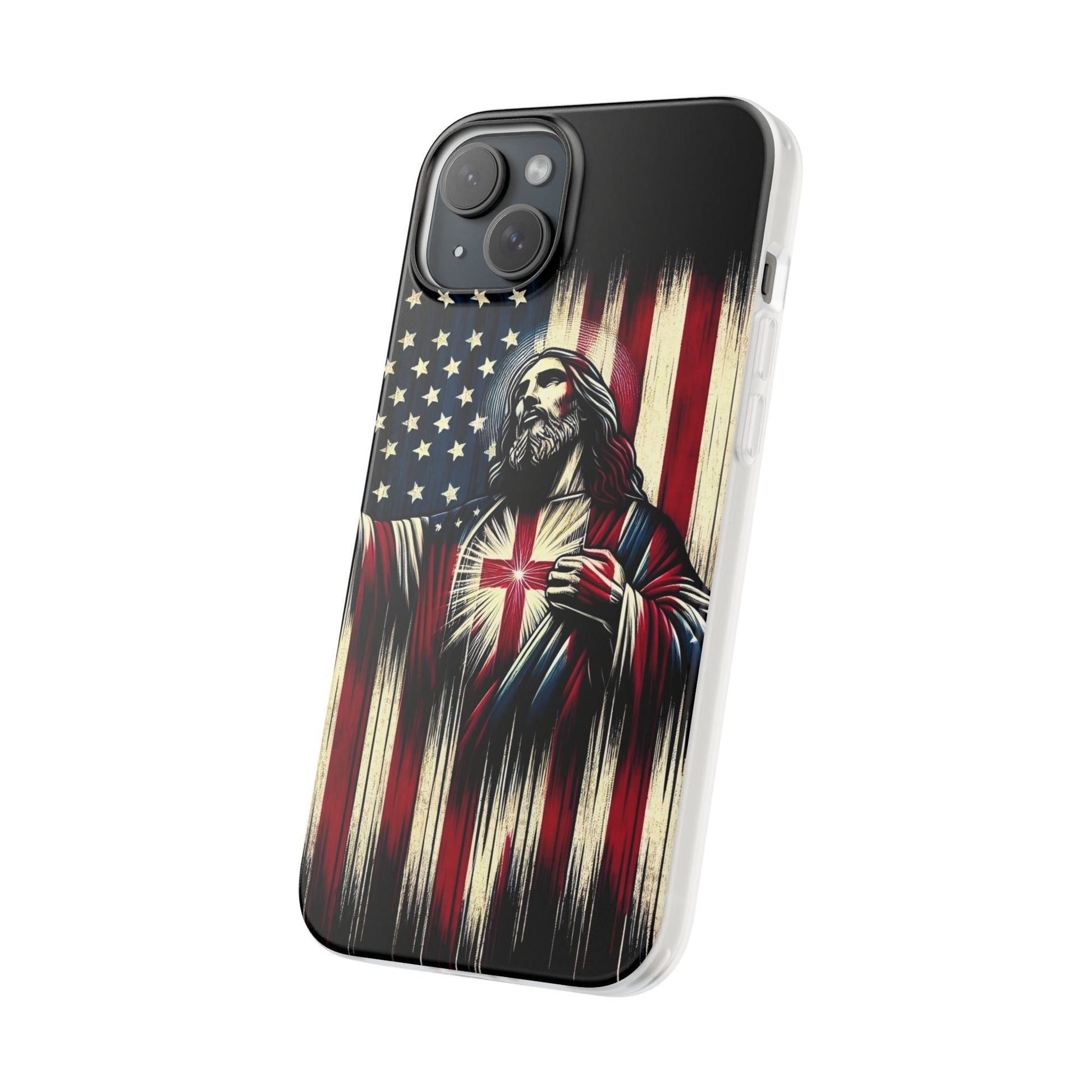 Jesus with Flag iPhone Case