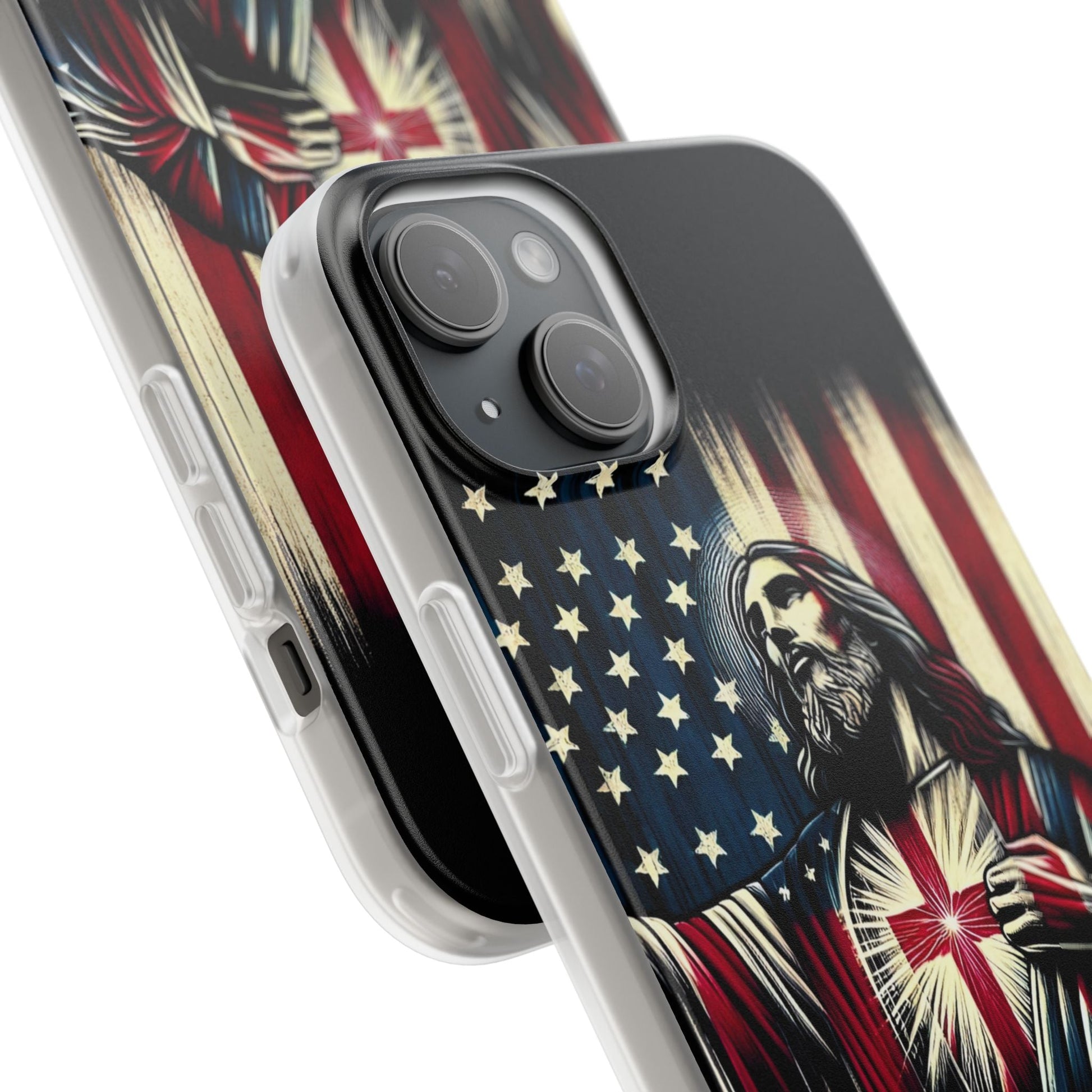 Jesus with Flag iPhone Case