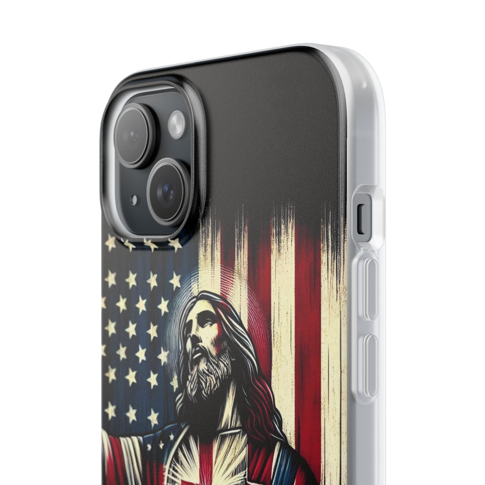 Jesus with Flag iPhone Case