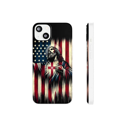 Jesus with Flag iPhone Case