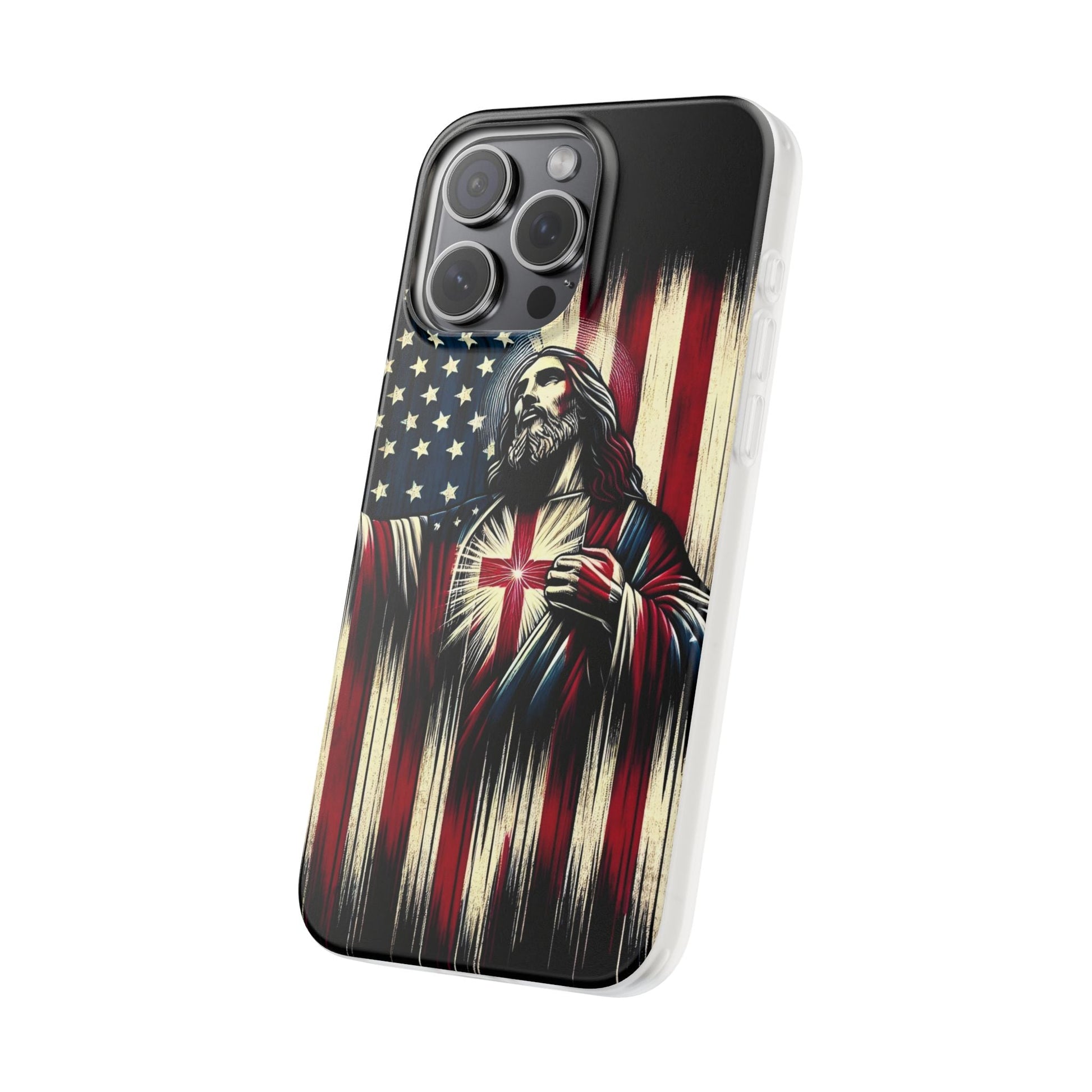 Jesus with Flag iPhone Case