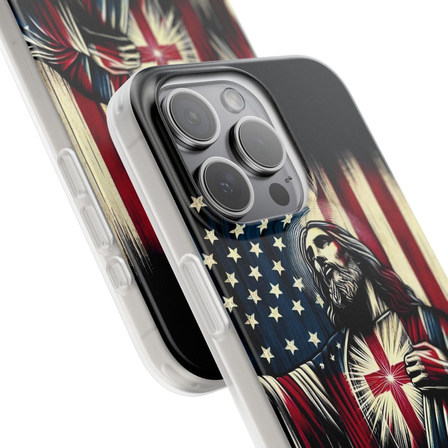 Jesus with Flag iPhone Case