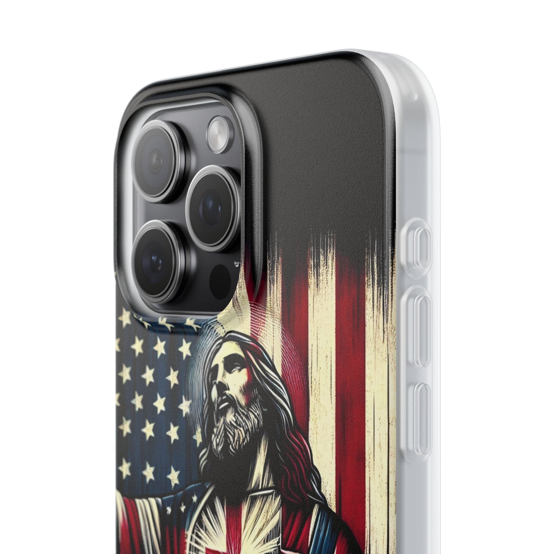 Jesus with Flag iPhone Case