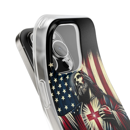 Jesus with Flag iPhone Case