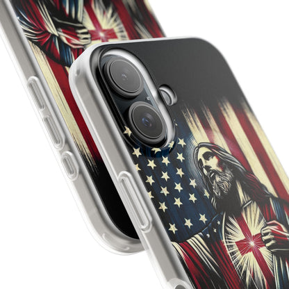 Jesus with Flag iPhone Case