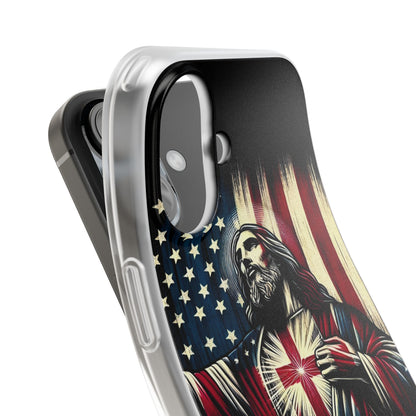 Jesus with Flag iPhone Case