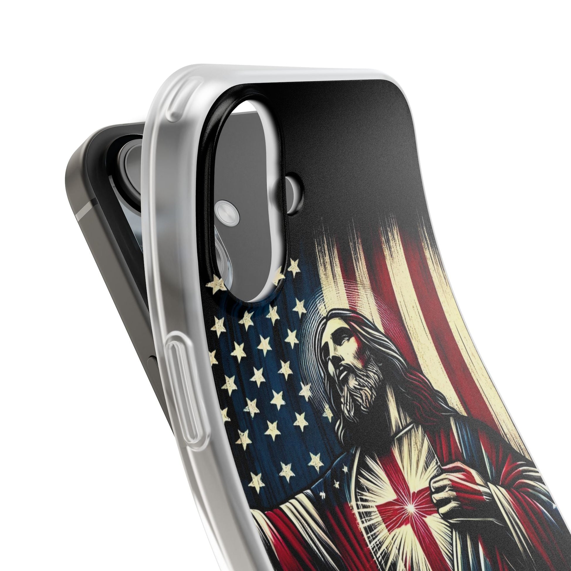 Jesus with Flag iPhone Case