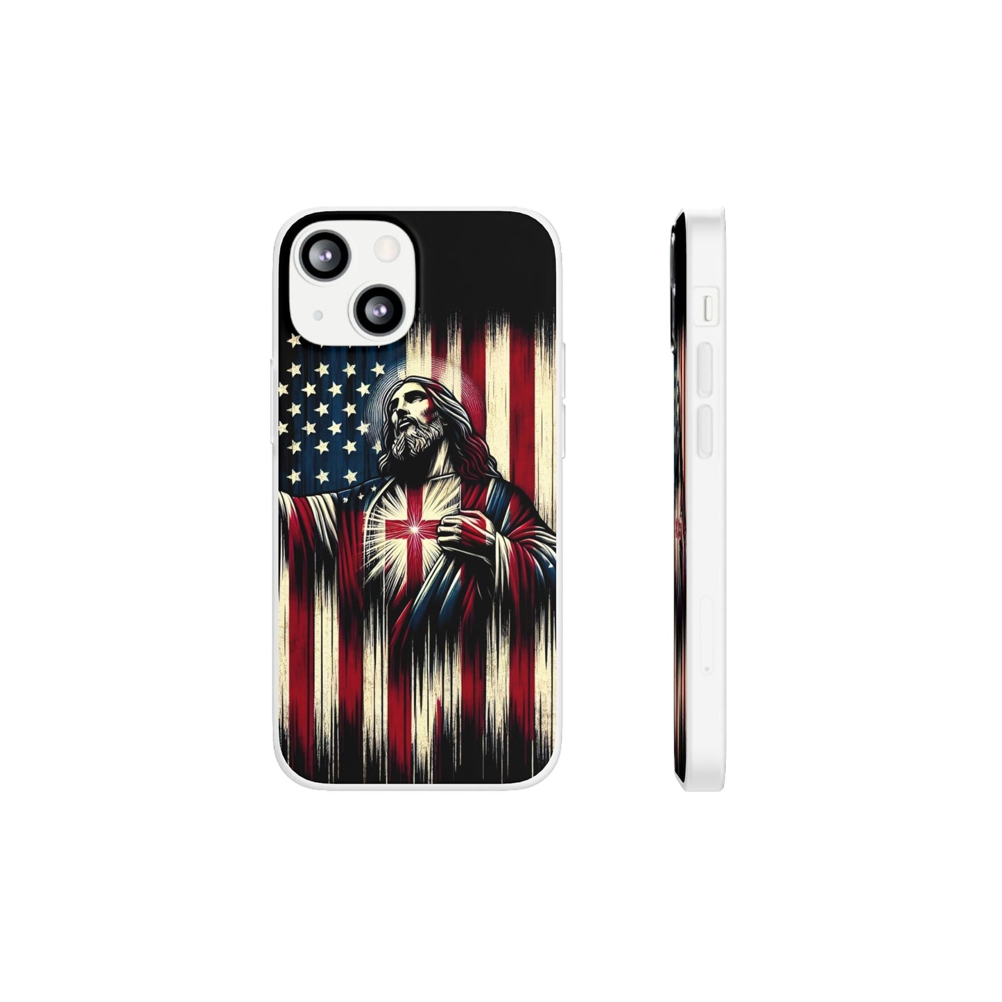 Jesus with Flag iPhone Case