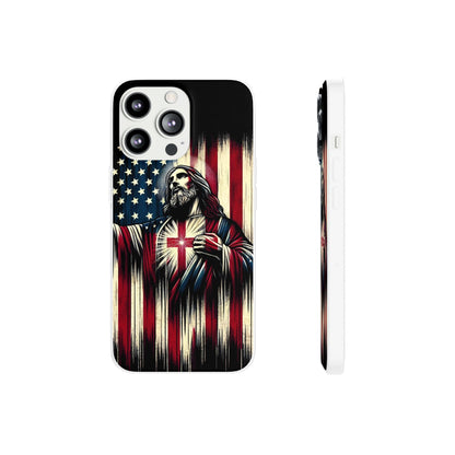 Jesus with Flag iPhone Case