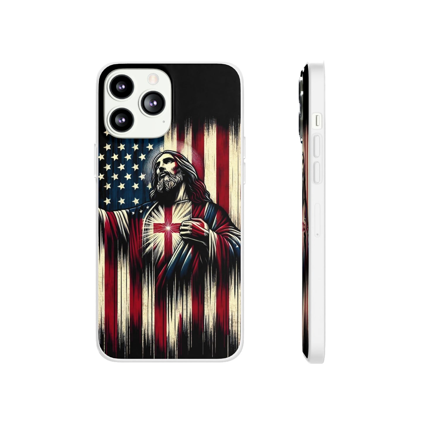 Jesus with Flag iPhone Case