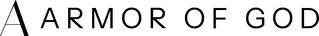 Armor of God black horizontal logo on transparent background
