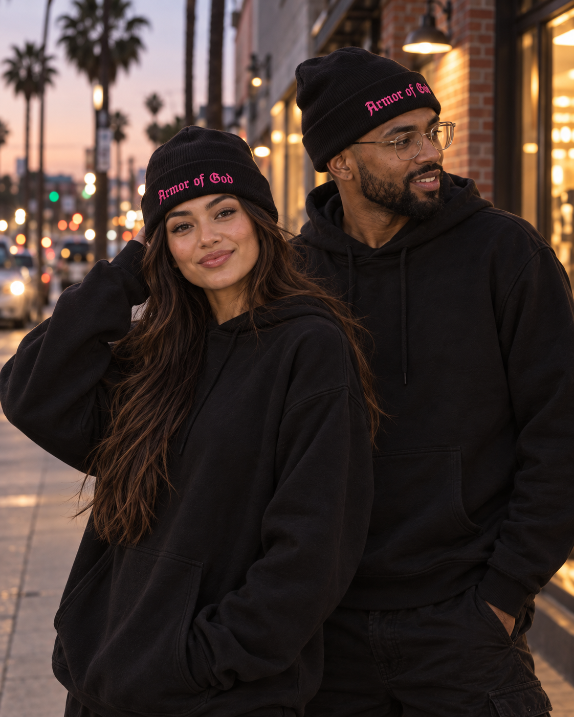 Armor of God Cuffed Beanie - Pink