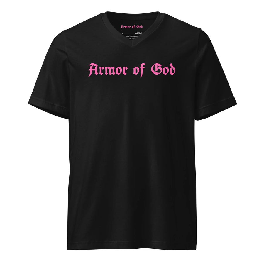 Armor of God V-Neck T-Shirt - Pink