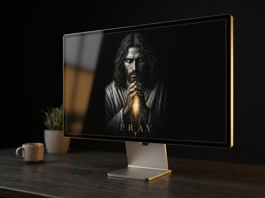 The Prayer Collection wallpaper on a desktop display