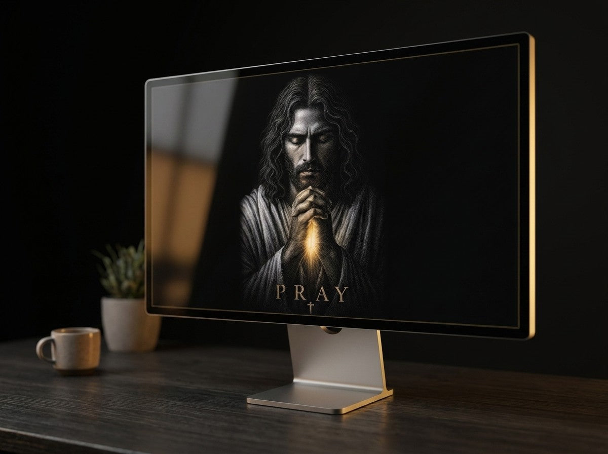 The Prayer Collection wallpaper on a desktop display