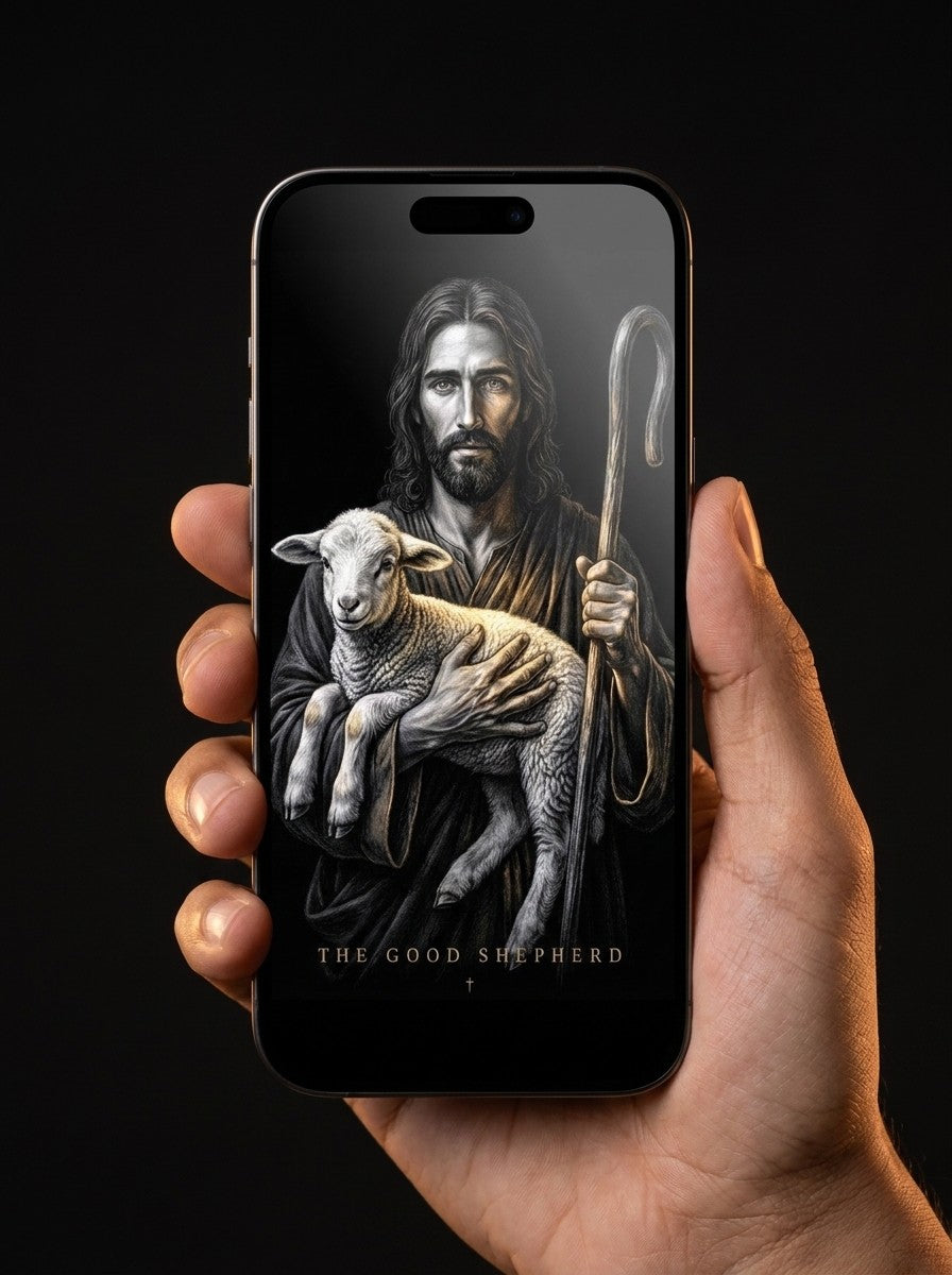 The I AM Collection wallpaper pack shown on an iPhone