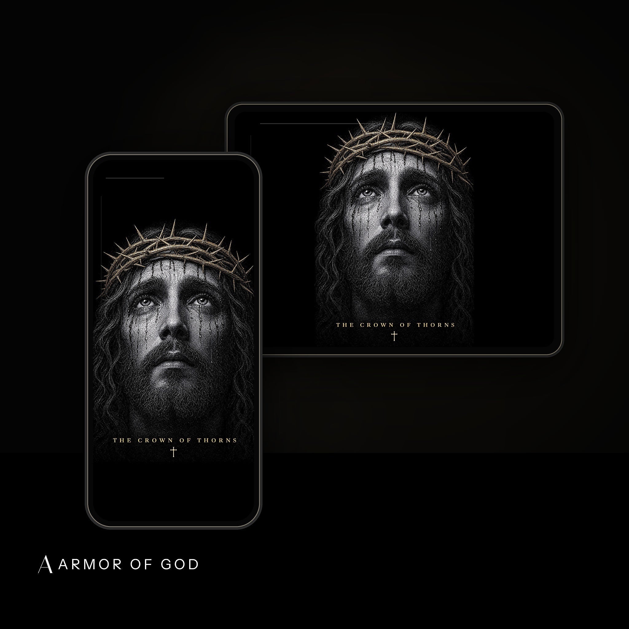 The Passion Collection Wallpaper Pack device mockup showing the wallpaper on iPhone and iPad